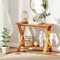Teak Wood Natural Console Table with Storage Shelf, Waterproof Surface and Sturdy Design